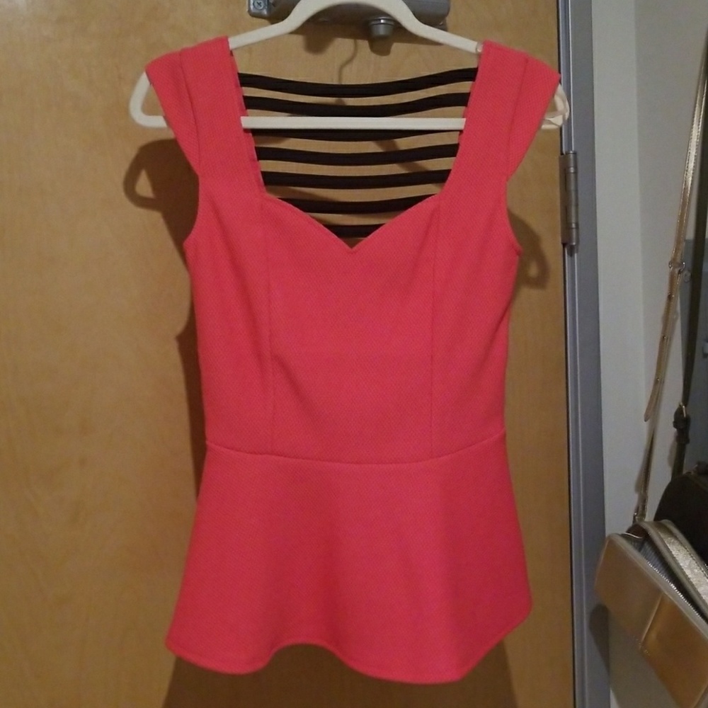 NWOT bright coral sweetheart top
